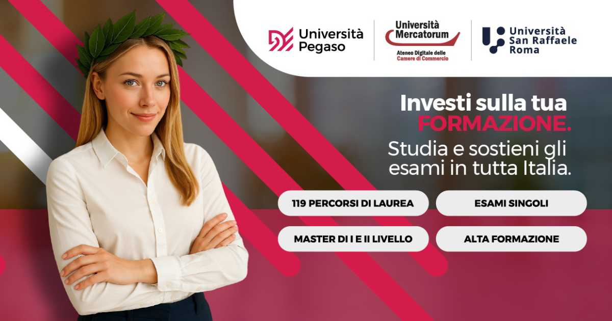 Iscriviti oggi a un corso di laurea Pegaso e studia dove e quando vuoi